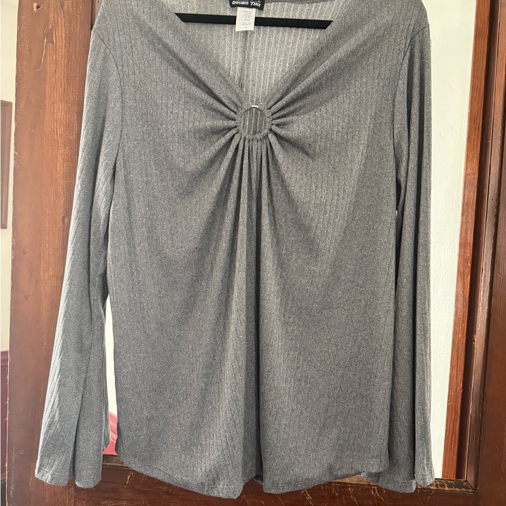 Double Take  Gray Long Sleeve Top- size 3X- NWOT